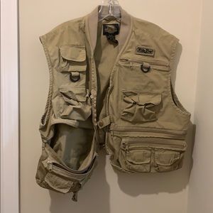 Men’s fly fishing vest white river XL tan color